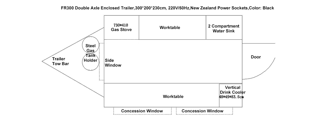 commercial kitchen trailer layout